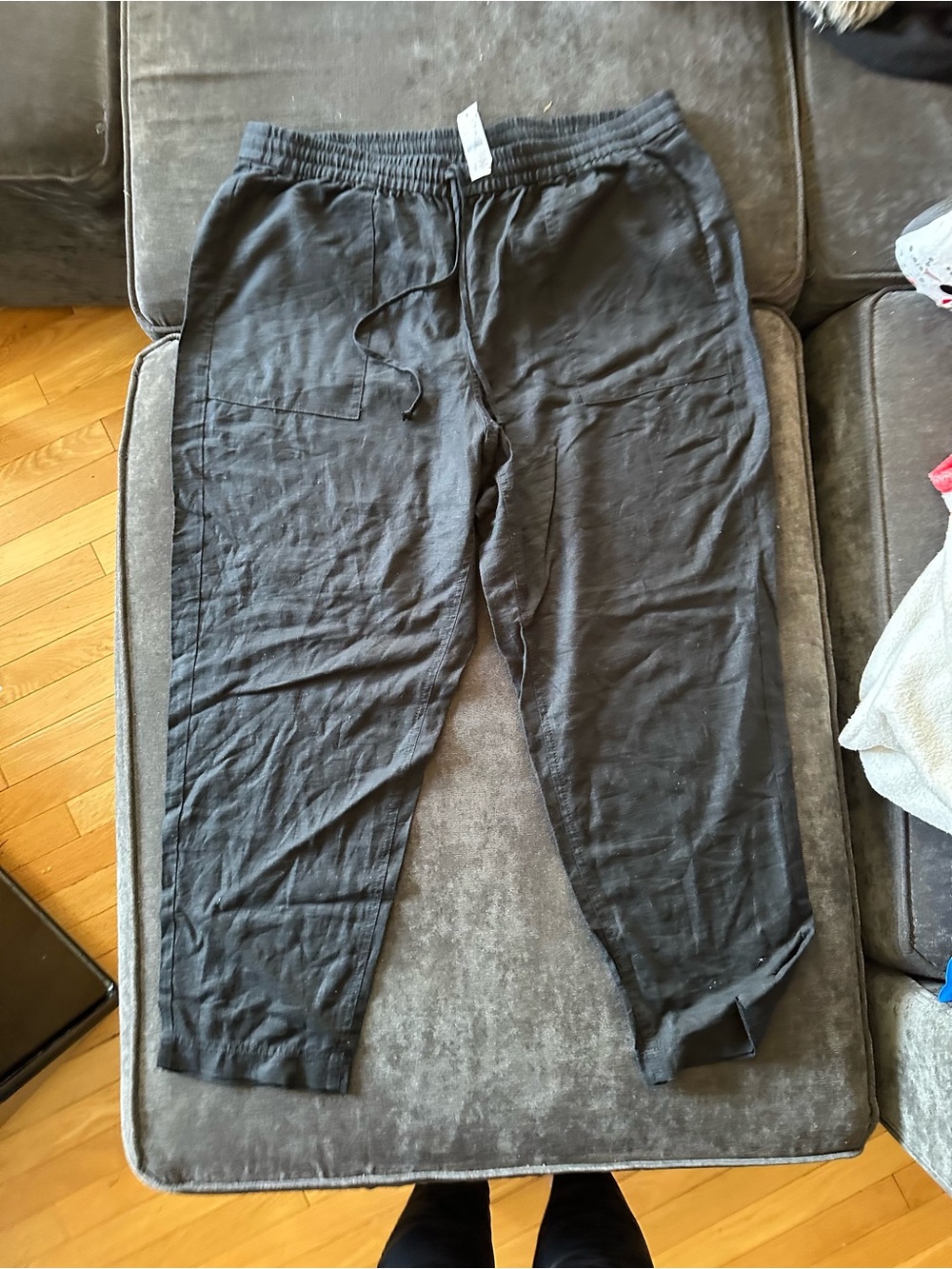 NWT J. Crew Black Women’s Elastic Waist Linen Blend Pants XL